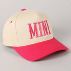 MINI Lettering Embroidery Two-Tone Baseball Cap For Kids