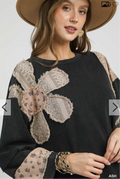 French Terry Patchwork Sleeve Pullover