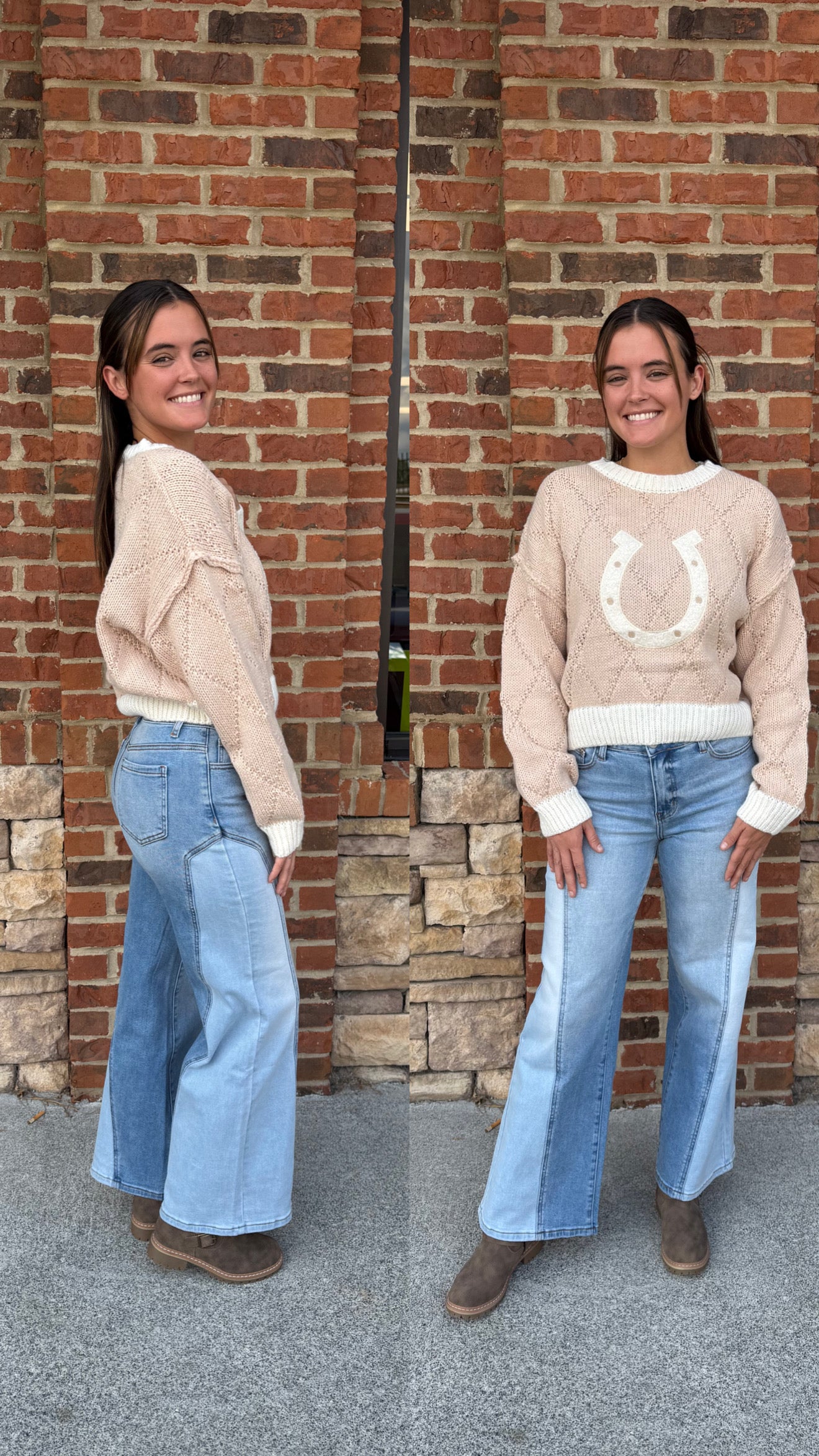 Two-Tone Straight Leg Denim