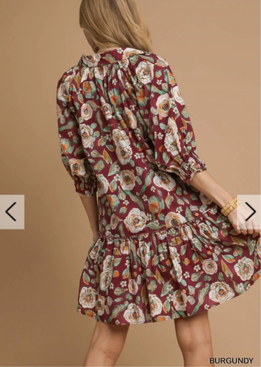 Floral Drip Waist Shirt Dress