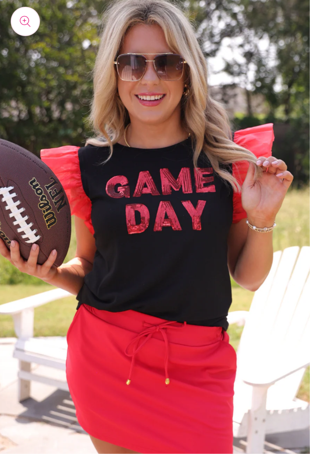 Game Day Sequin Patch Top