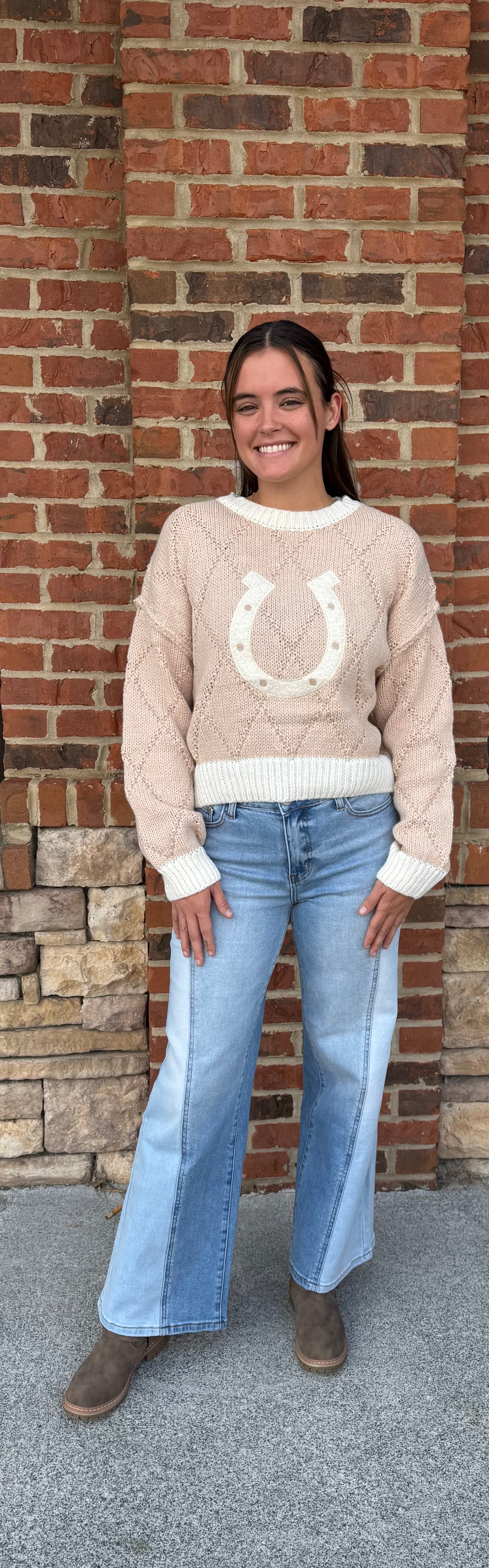 Two-Tone Straight Leg Denim