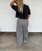 Haddie Wide Leg Checkered Pants