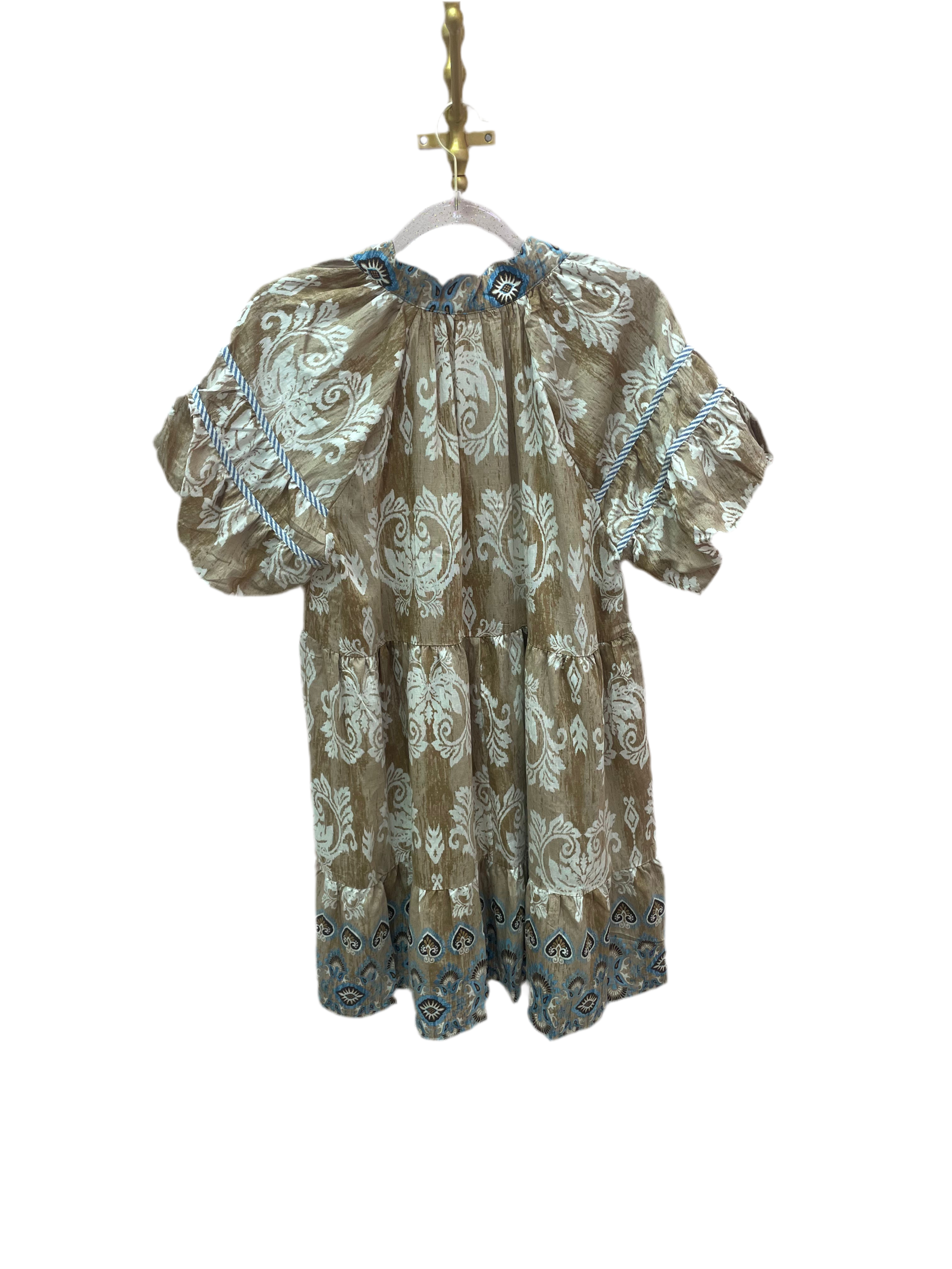 Boho Floral Border Print Mini Dress