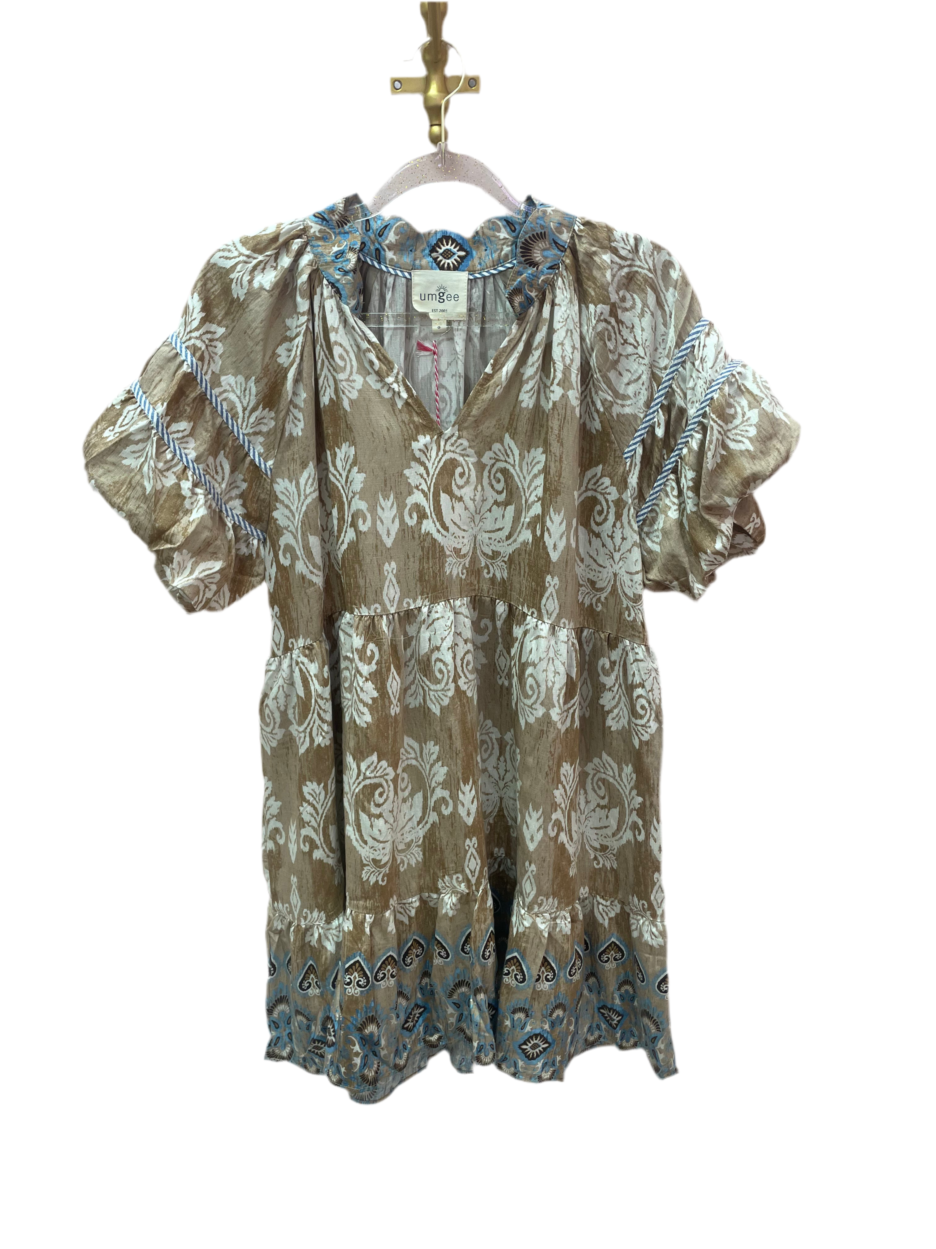 Boho Floral Border Print Mini Dress
