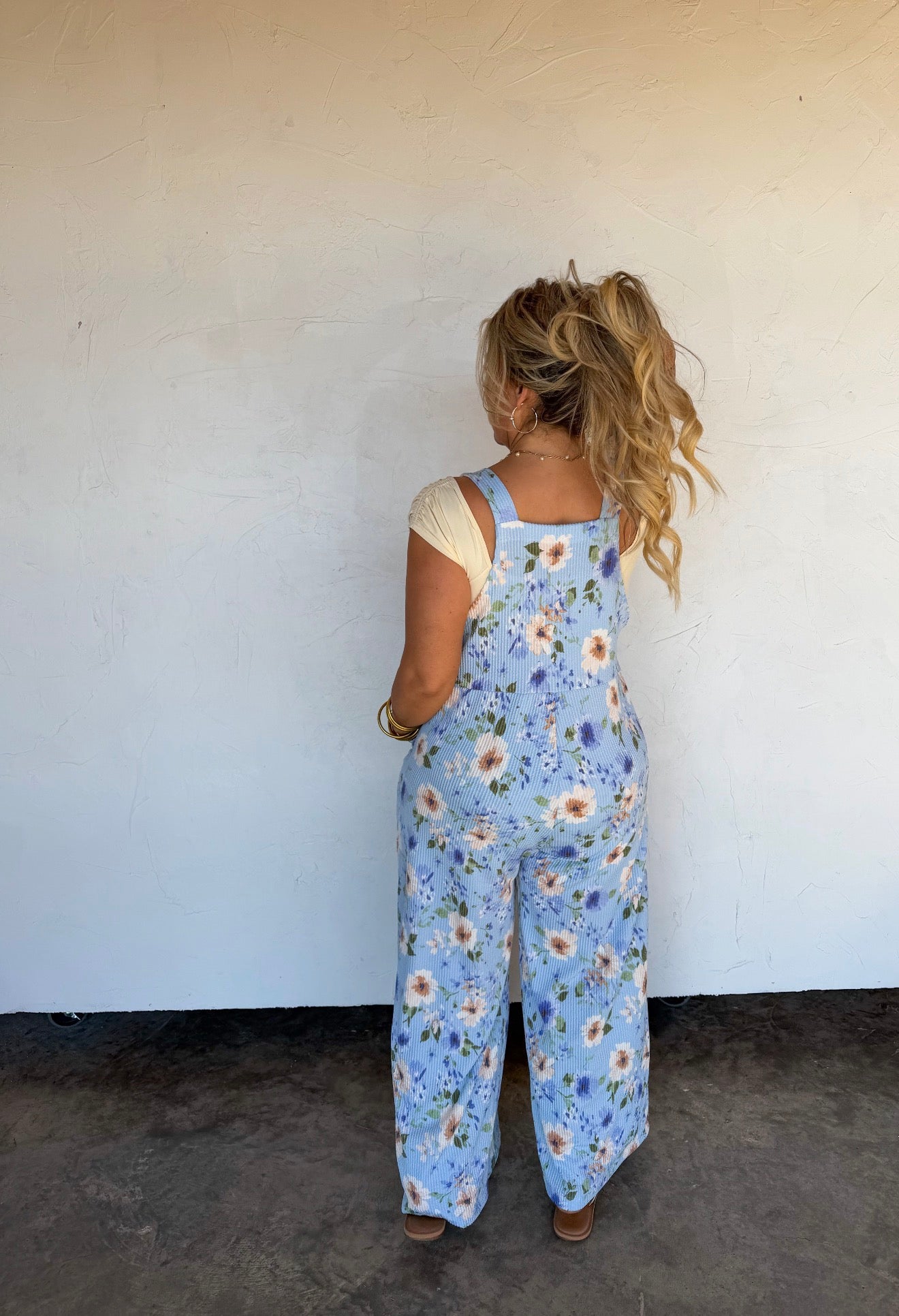 Floral Boho Overalls in Yellow or Blue