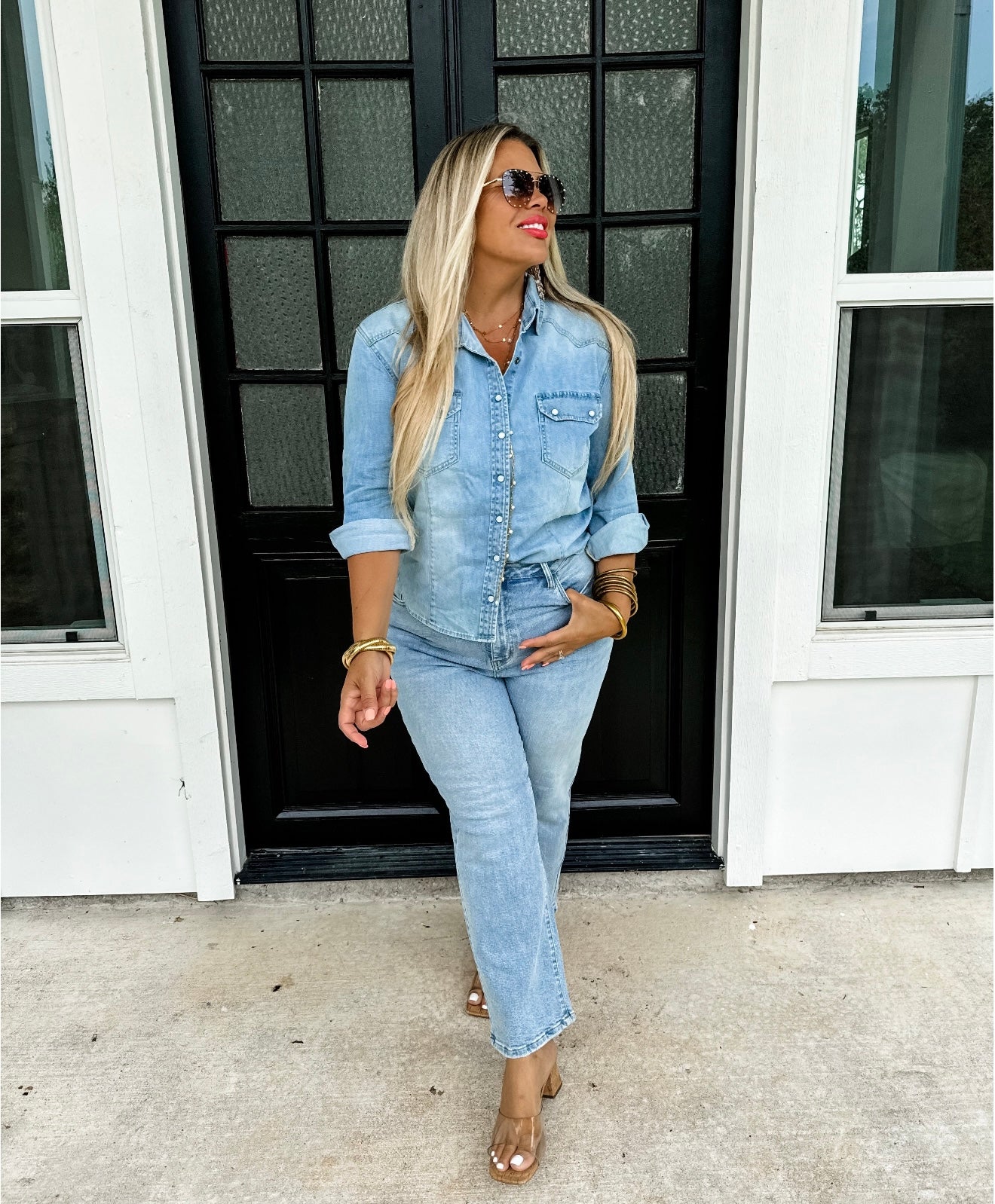 Dolly Denim Top with Stars