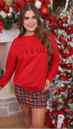 Joyful Velvet Patch Luxe Pullover
