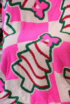 Checkered Bow Christmas Treat Blanket