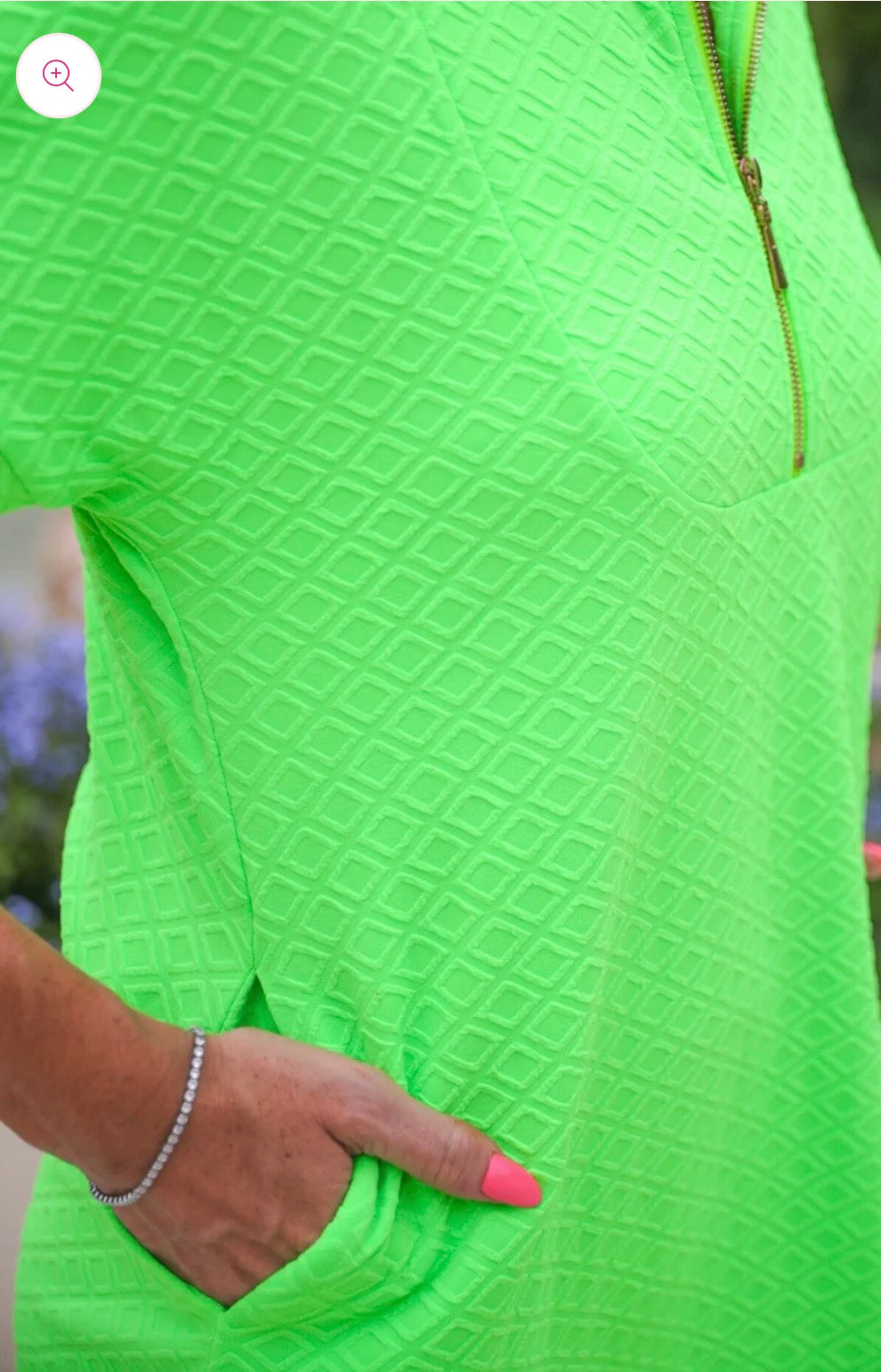 Ezra Textured Dress in Lime Green