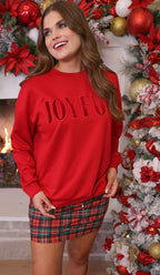 Joyful Velvet Patch Luxe Pullover