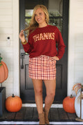 Thankful Plaid Skort