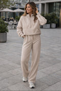 Beige Hoodie & Active Pants Set