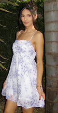 Lavender Floral Mini Dress