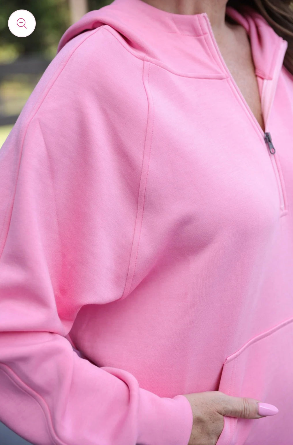 Luxe Hooded Quarter Zip Pullover