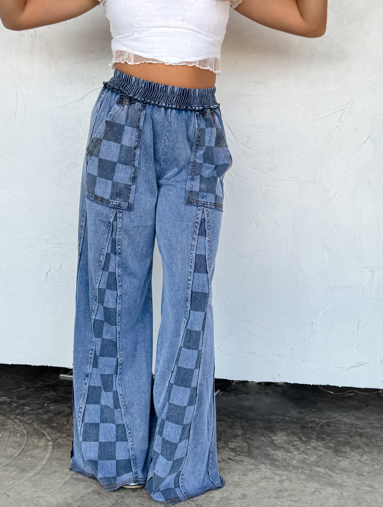 Groove On Checker Flare Pants