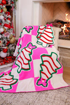 Checkered Bow Christmas Treat Blanket