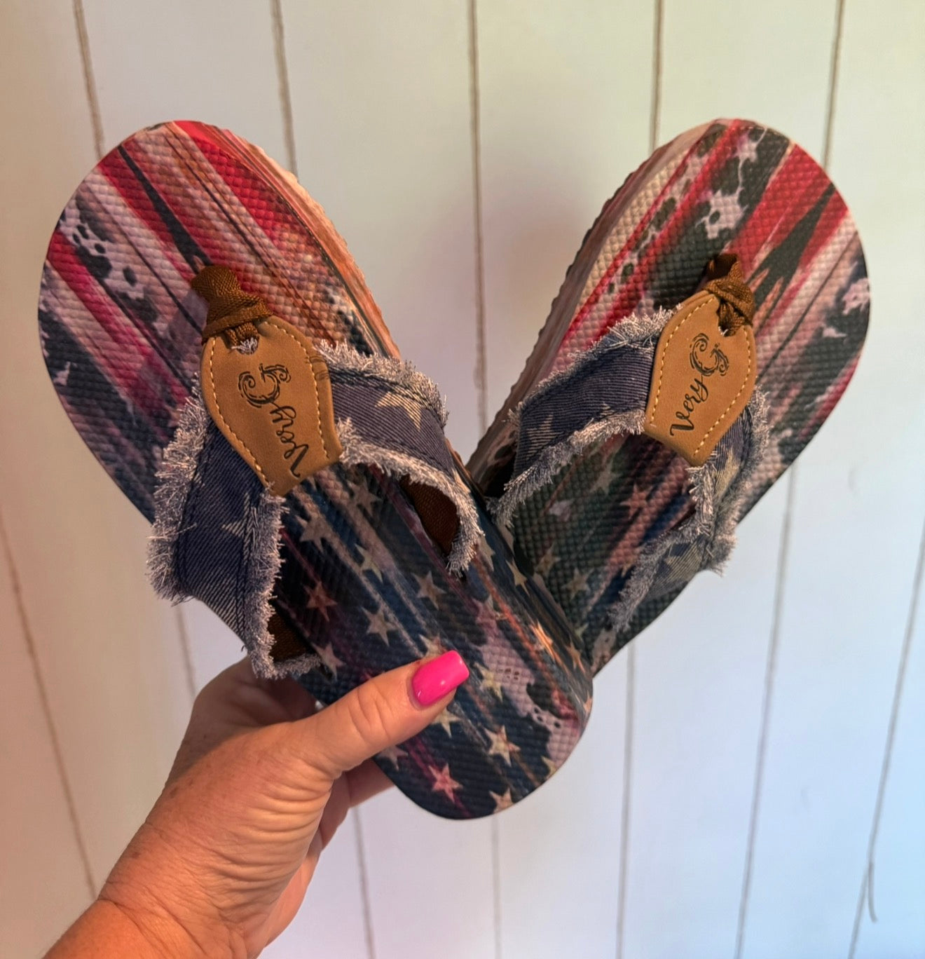 Very G Patriotic Flip Flops