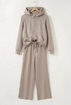Beige Hoodie & Active Pants Set