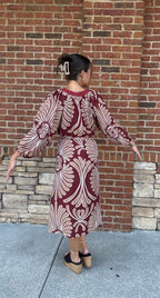 Abstract Print Midi Dress