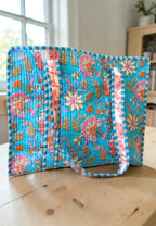 Beck Bright Blue Floral Tote Bag