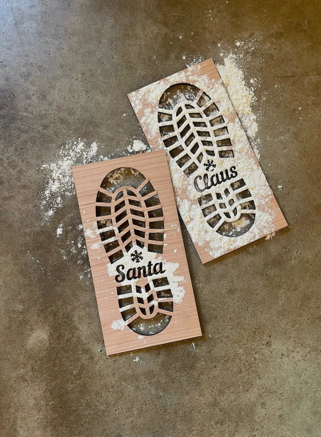 Santa Claus Footsteps Wooden Template