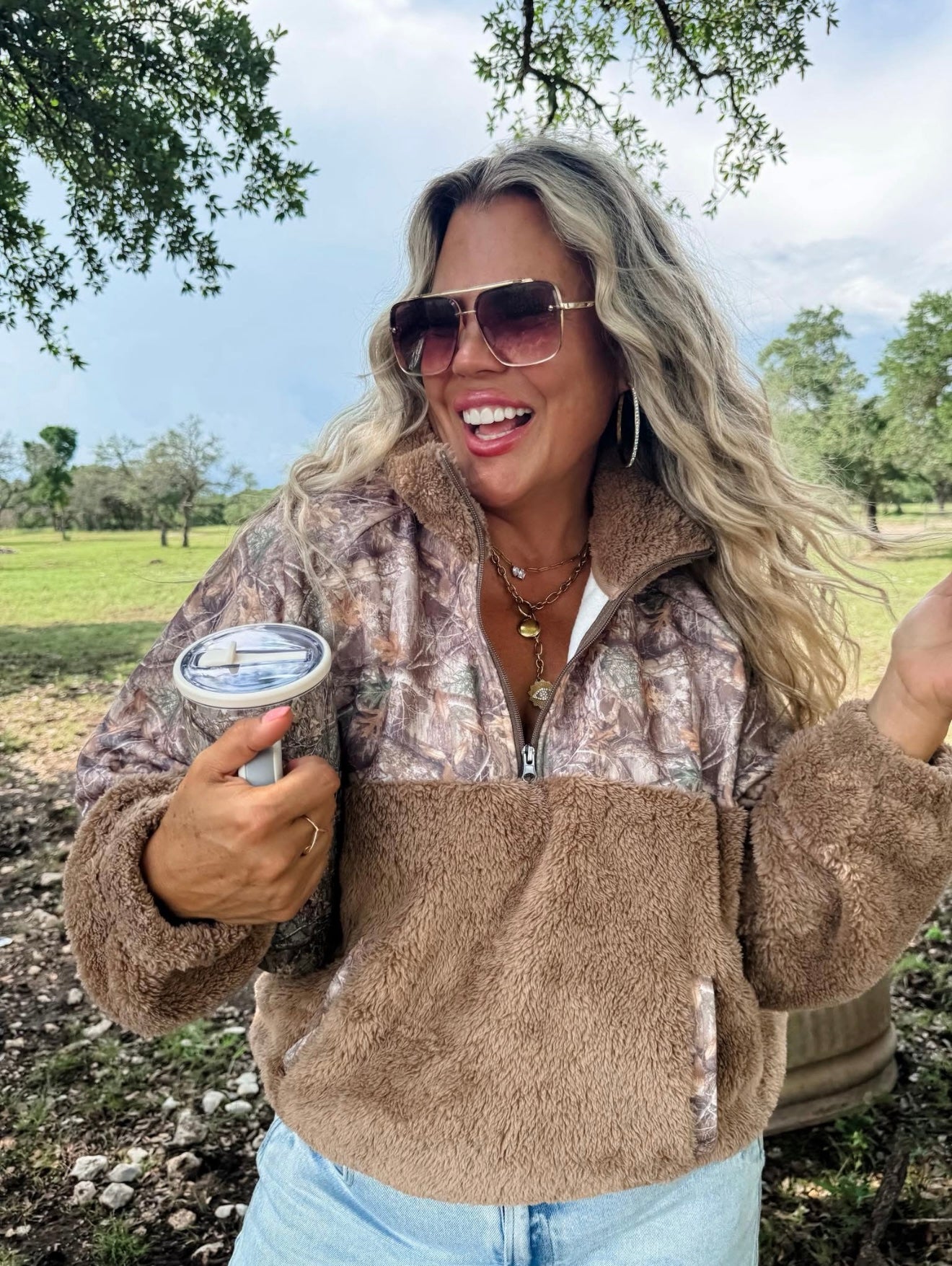 Camo Sherpa Pullover