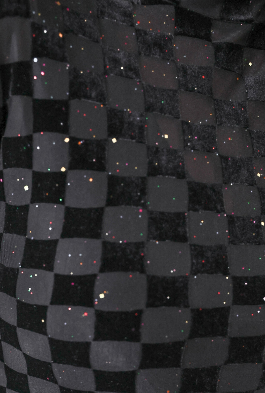 Velvet Mesh Top in Black Checkered