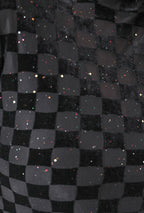 Velvet Mesh Top in Black Checkered