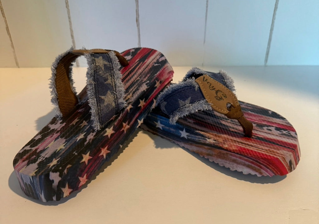 Very G Patriotic Flip Flops