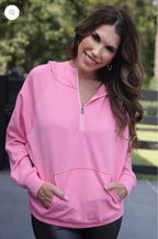 Luxe Hooded Quarter Zip Pullover