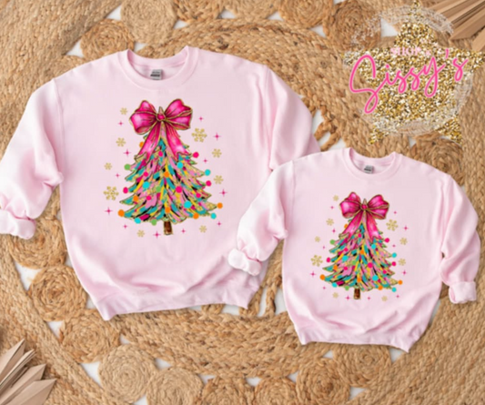 Pink Christmas Tree Kid Shirt