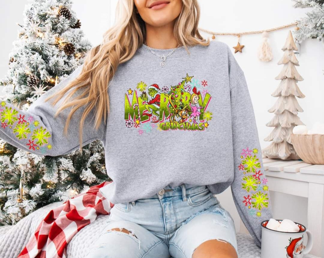 Merry Grinchmas Double Sleeve Shirt