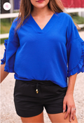 Amy Ruffle Sleeve Top – Royal Blue