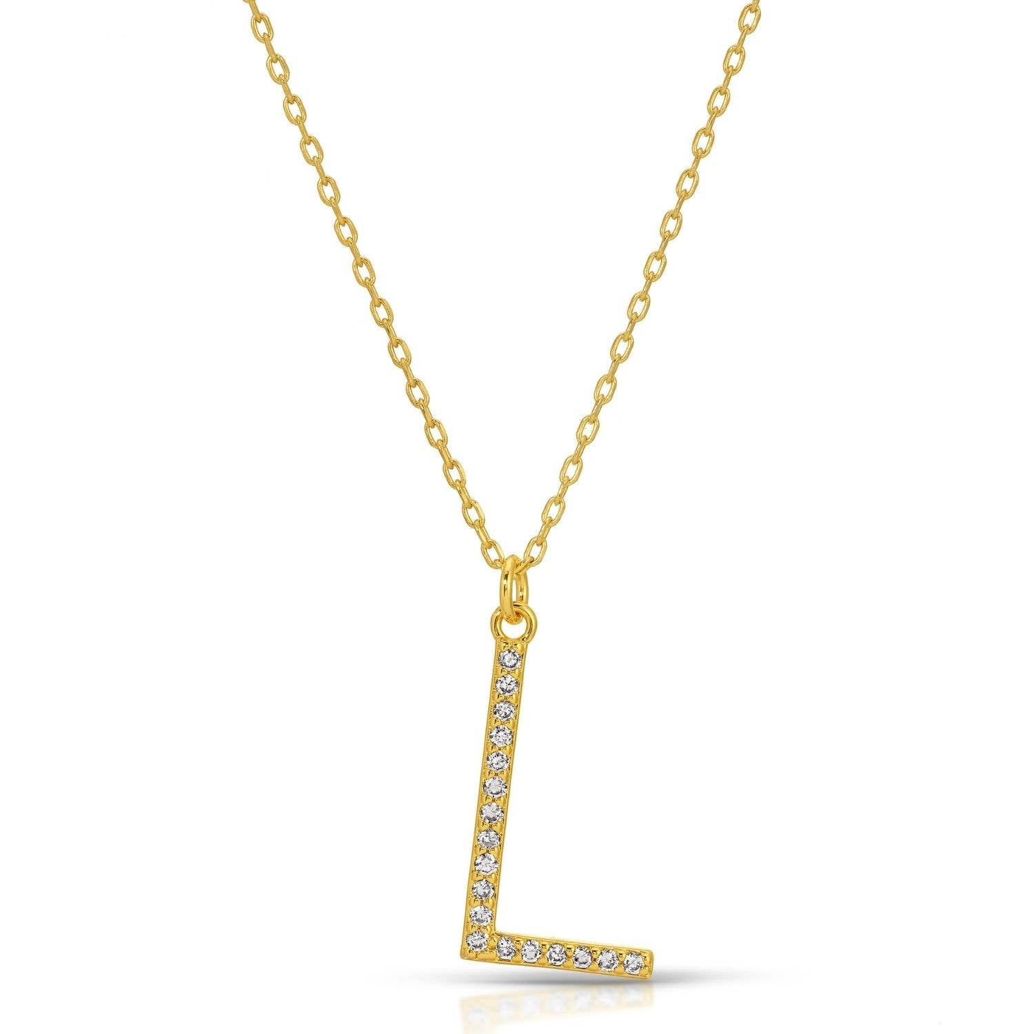 Large Pave Initial Pendants