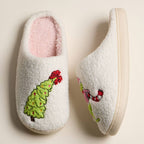 Grinch  Christmas Embroidery Slippers