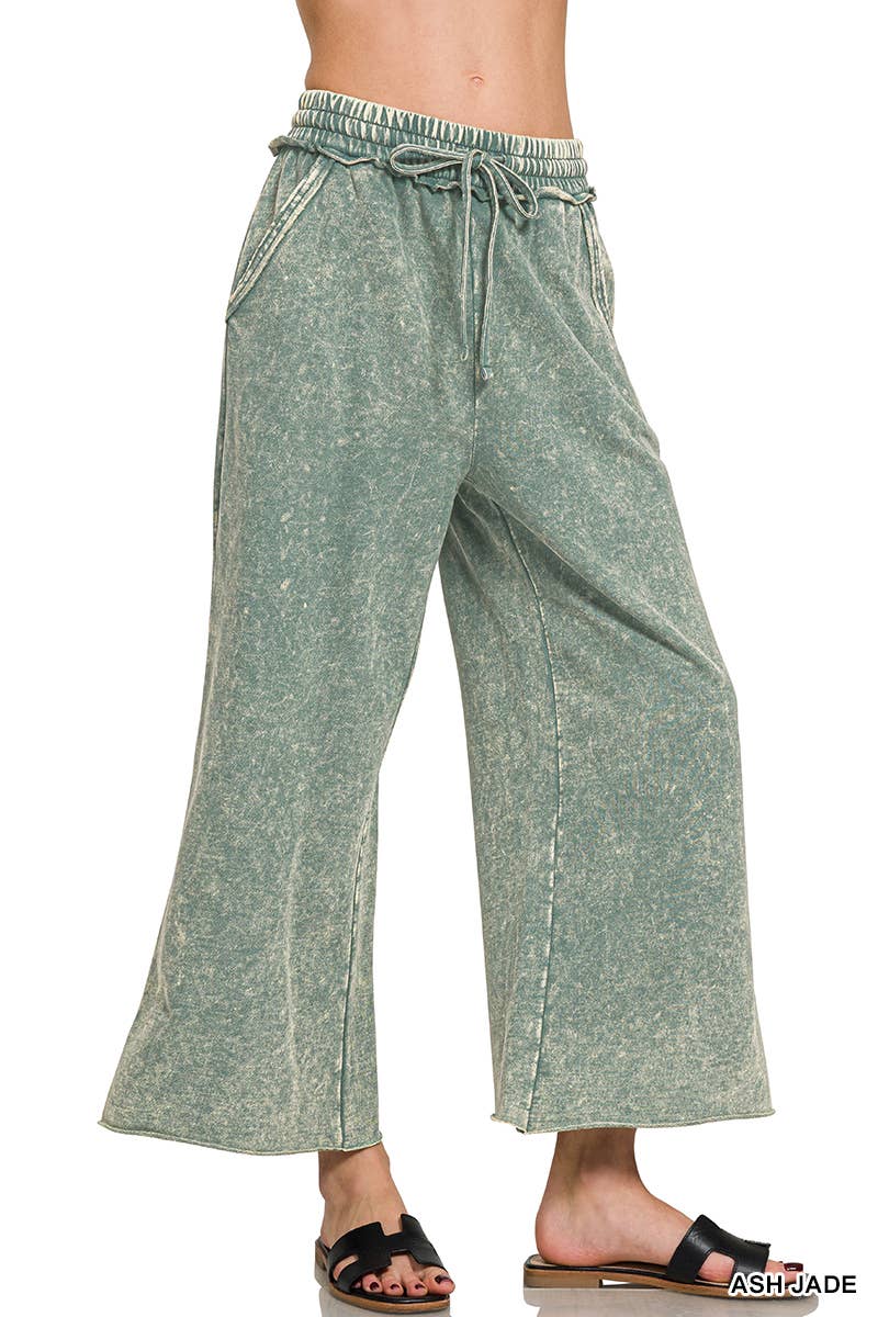 Acid wash French terry Pants w/ pockets
