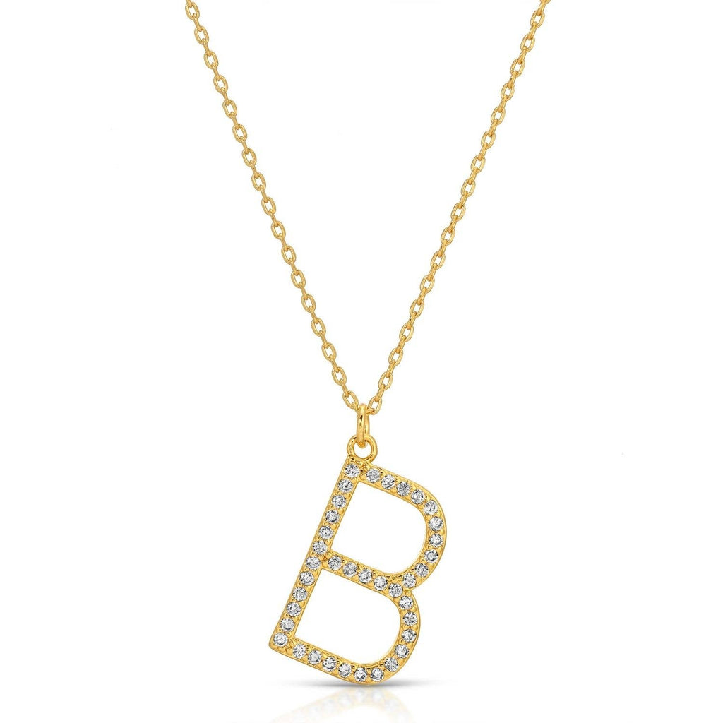 Large Pave Initial Pendants