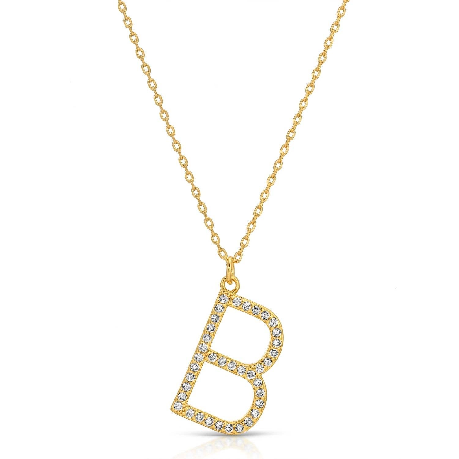 Large Pave Initial Pendants