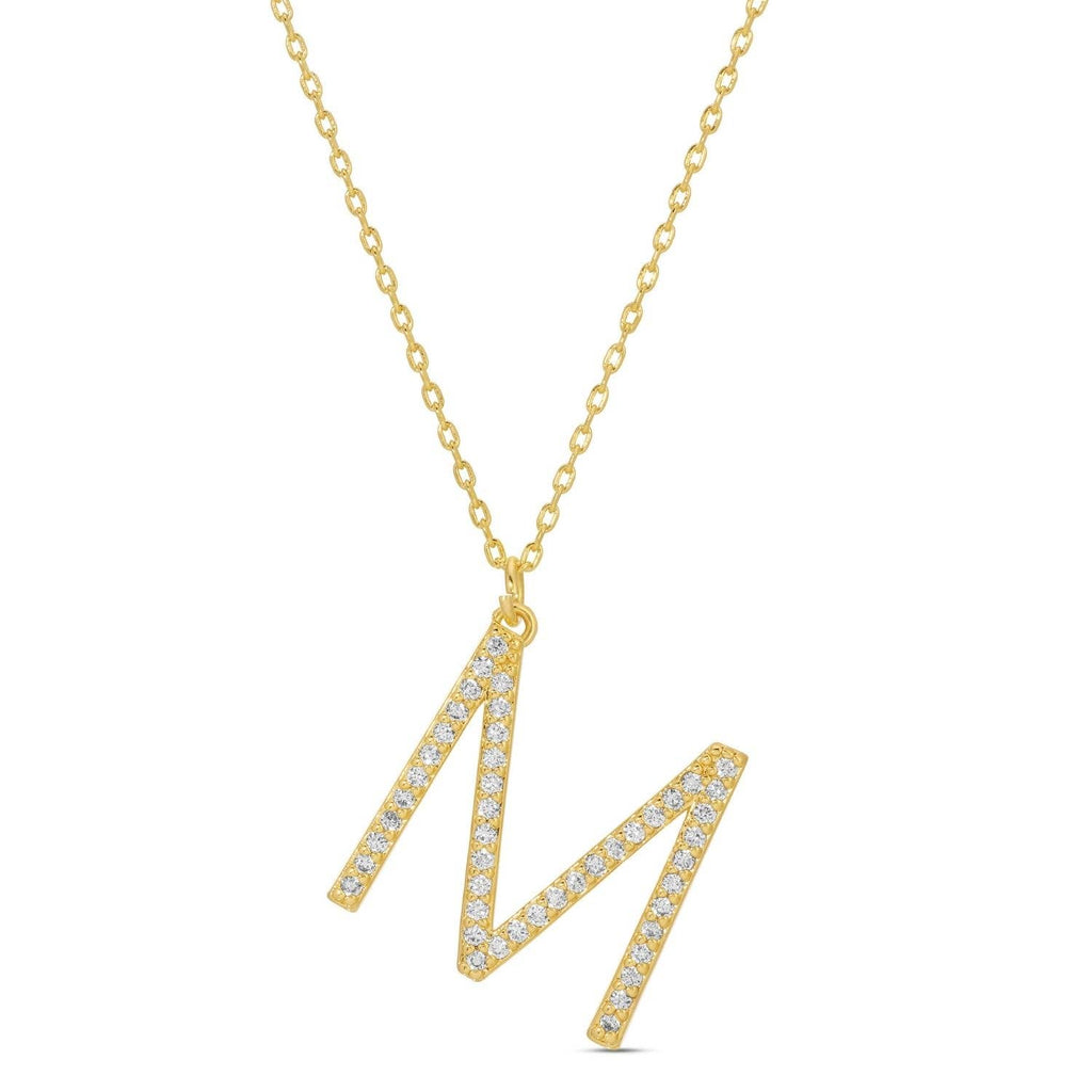 Large Pave Initial Pendants