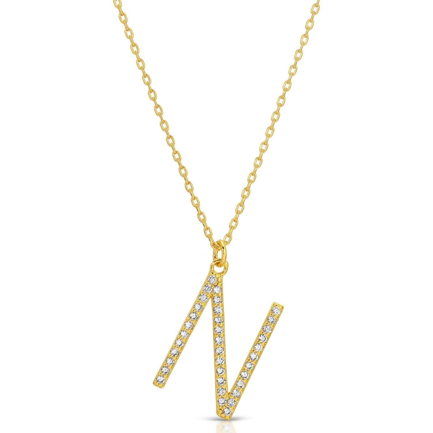 Large Pave Initial Pendants