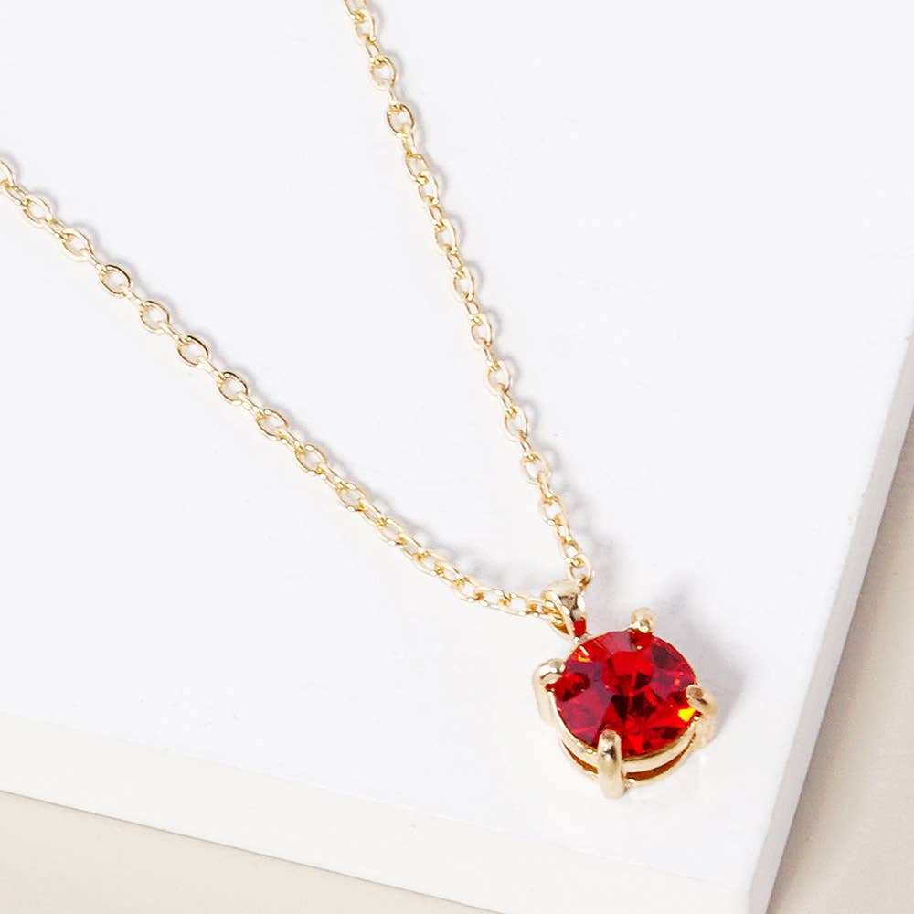 Birth Stone Cluster Pendant Necklace