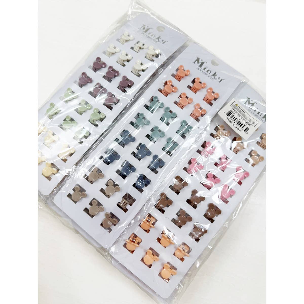 24 pcs Assorted Color Mouse Mini Hair Claw