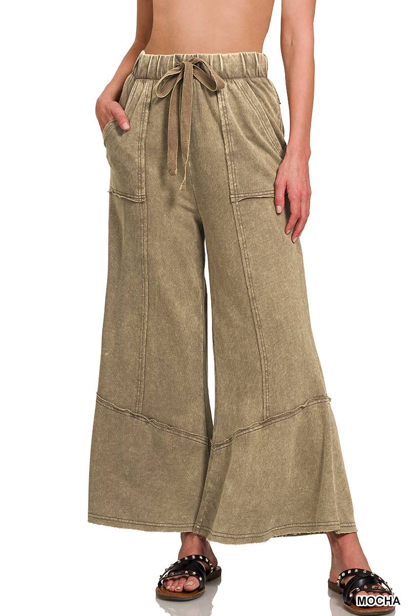 Acid wash French terry Pants w/ pockets