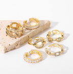 18K Gold Plated Stainless Steel with CZ Adjustable Rings