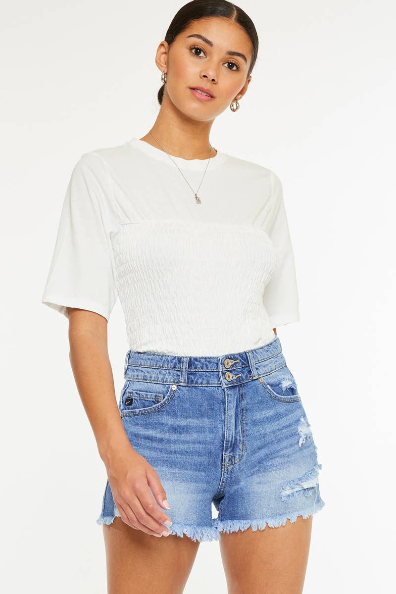 HIGH RISE MOM DENIM SHORTS