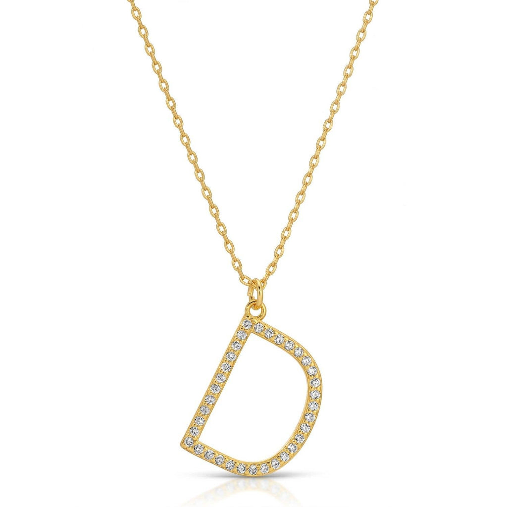 Large Pave Initial Pendants