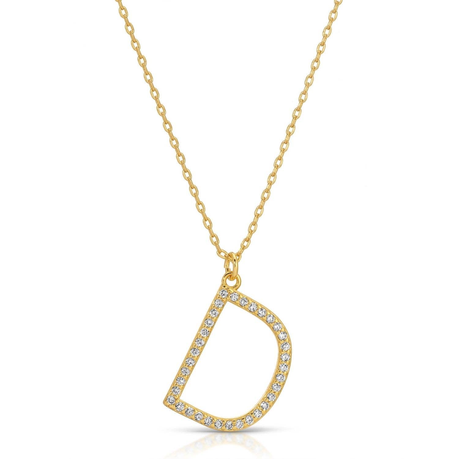 Large Pave Initial Pendants