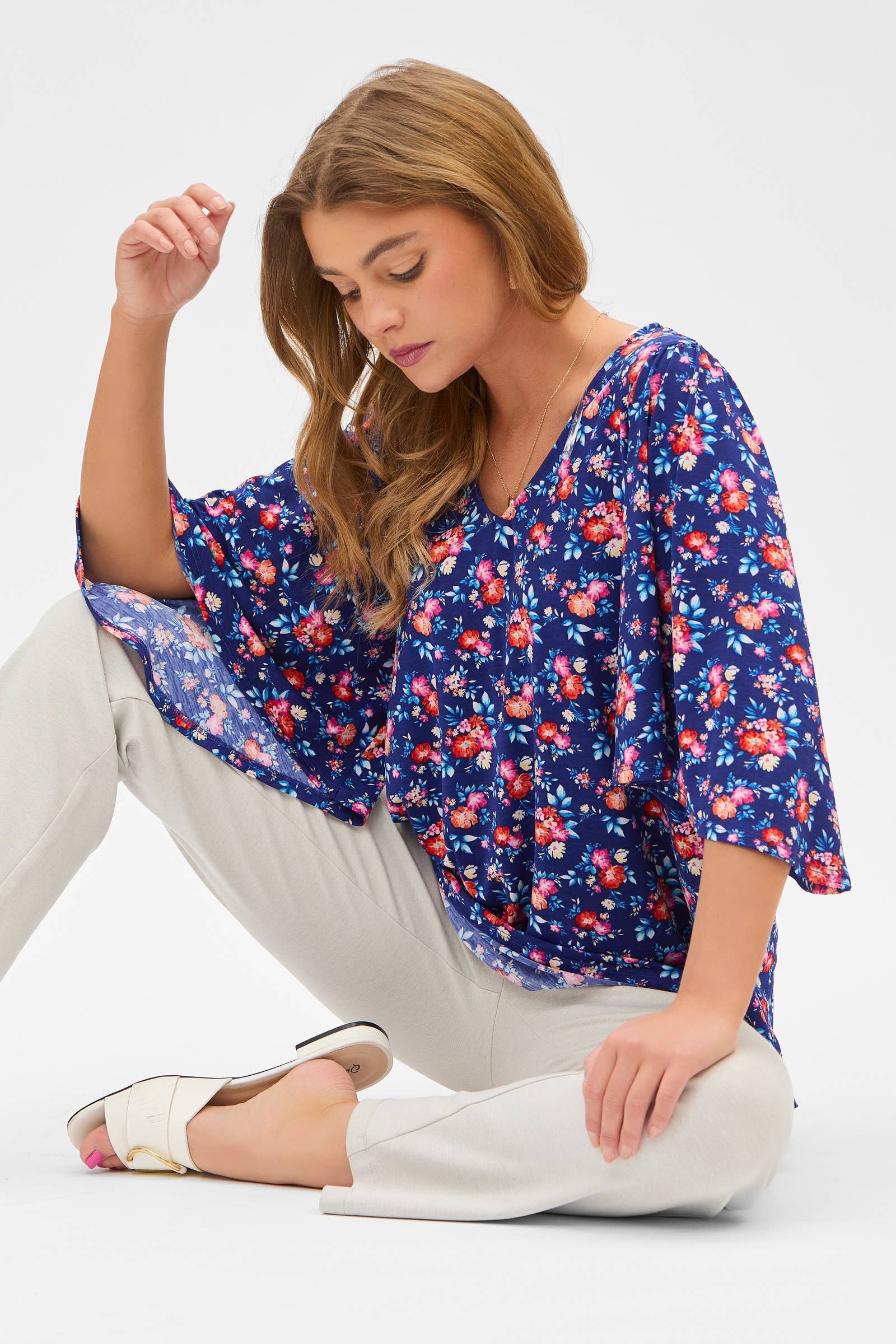 Floral Half Sleeve Cali Top