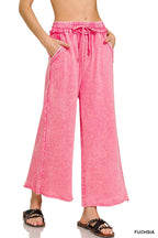 Acid wash French terry Pants w/ pockets